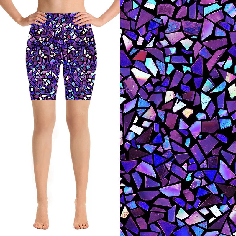 24/7 Biker Shorts - Shattered Purples