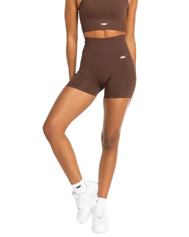 Elite Seamless V2 Shorts - Chocolate (Subtle Scrunch)