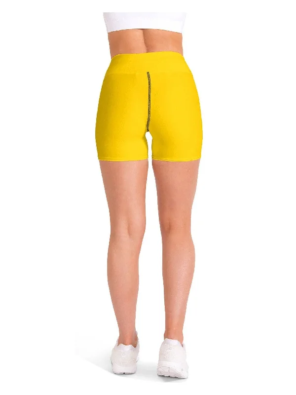 Solid Deep Yellow Yoga Shorts