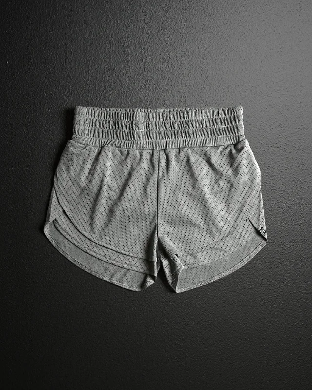 WOMENS MOMENTUM MESH SHORTS - GREY